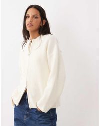 4th & Reckless - High Neck Double Zip Knitted Bomber Jacket - Lyst
