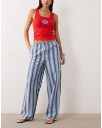 ASOS - Linen Look Pull On Pants - Lyst