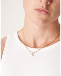 ASOS - Collier en acier inoxydable étanche avec pendentif à perle fantaisie - Lyst