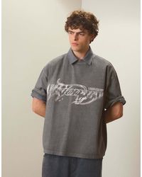 Bershka - Boxy Fit Print T-shirt - Lyst