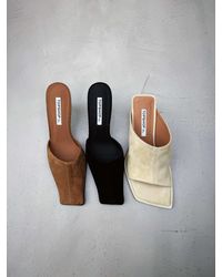 TOPSHOP - Dante - mules à talon en daim véritable - Lyst