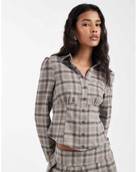 Miss Selfridge - Long Sleeve Check Shirt Co-ord - Lyst