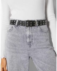 Bershka - Faux Leather Belt With Eyelets - Lyst