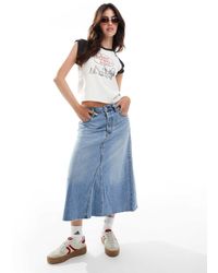 Levi's - Gonna Di Jeans Lunga Svasata E Destrutturata Medio A Vita Alta - Lyst