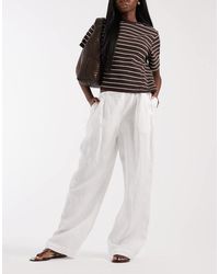 ASOS - Pull On Linen Look Pants - Lyst