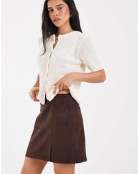 ONLY - Mini-jupe en daim synthétique foncé - Lyst