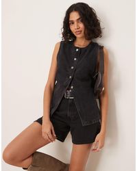 Free People - Aimee Button Through Denim Vest - Lyst