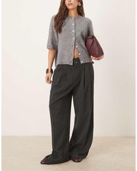 ASOS - Tailoring Low Rise Wide Leg Trousers With Asymmetric Waistband - Lyst