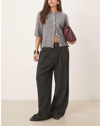 ASOS - Tailoring Low Rise Wide Leg Trousers With Asymmetric Waistband - Lyst