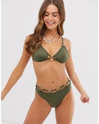 New Look Bikinitop Met Ring - Groen