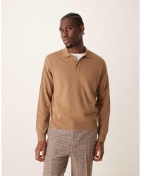 ASOS - Relaxed Boxy Fit Knitted Long Sleeve Polo - Lyst