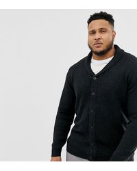 French Connection Plus Shawl Collar Chunky Cardigan - Blue