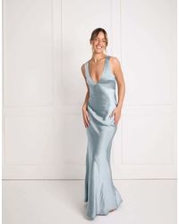 Six Stories - Twist Back Satin Bridesmaid Dress - Lyst