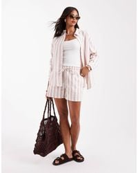 ASOS - Linen Look Pull On Shorts Co-ord - Lyst