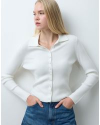 Threadbare - Polo en maille côtelée couleur écru - Lyst