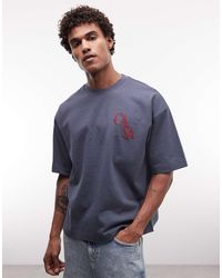 ASOS - Super Heavyweight Oversized T-Shirt With Chest Embroidery - Lyst