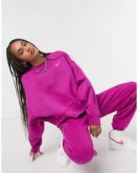 Nike Фиолетовый Свитшот В Стиле Oversized С Маленьким Логотипом-галочкой - Пурпурный