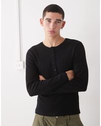 Collusion - Long Sleeve Rib Henley Slim Fit - Lyst