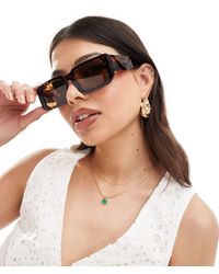 Vero Moda - Chunky Rectangle Sunglasses - Lyst
