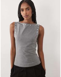 ASOS - Tank Top With Stud Details - Lyst