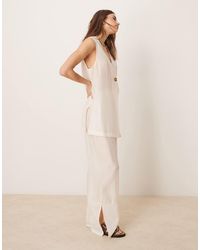 ASOS - Sheer Textured Wide Leg Trousers Co-ord - Lyst