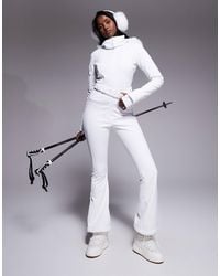 ASOS 4505 Ski & Snow - Asos 4505 Ski Soft Shell Belted Ski Suit With Slim Kick Leg And Faux Fur Hood - Lyst