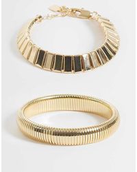 ASOS - Pack Of 2 Mixed Bangles With Vintage-design - Lyst