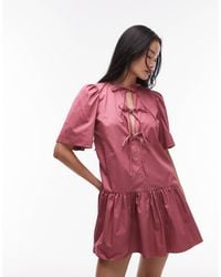 & Other Stories - Mini Dress With Drop Waist And Tie Front - Lyst