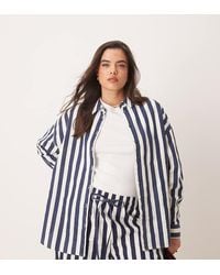ASOS - Curve Oversized Linen Look Shirt Co-ord - Lyst