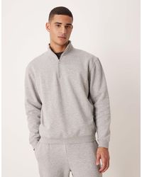 ASOS - Essentials Relaxed Fit Quarter Zip Sweatshirt - Lyst