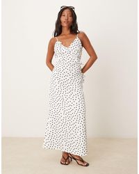 Vila - – schwarz gepunktetes maxi-trägerkleid - Lyst