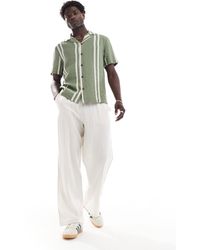 River Island - – gestreiftes hemd mit reverskragen - Lyst