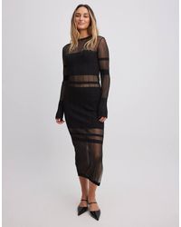 NA-KD - Knitted Panelled Midi Dress - Lyst