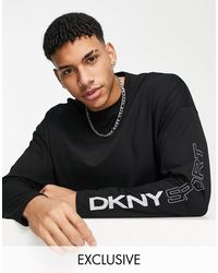 DKNY Active Dkny Sport Arm Logo Long Sleeve Top - Black