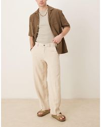 Abercrombie & Fitch - baggy Linen Blend Trouser - Lyst