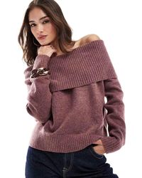 Pull&Bear - Bardot Knitted Jumper - Lyst