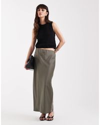 River Island - Satin Maxi Skirt - Lyst