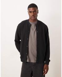 ASOS - Oversized Ribbed Jersey Bomber Jacket - Lyst