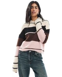 Daisy Street - Maglione A Collo Alto Rosa E A Righe - Lyst