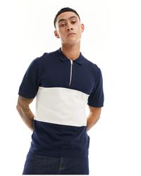 Jack & Jones - Knitted Polo With Zip - Lyst