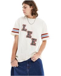 Lee Jeans - Camiseta color extragrande con logo universitario en la parte delantera - Lyst