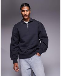 ASOS - Premium Heavyweight Oversized 1/4 Zip 400gsm - Lyst
