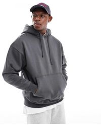 Pull&Bear - Felpa Basic Antracite Con Cappuccio - Lyst