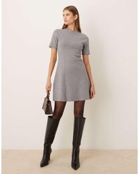 Mango - Short Sleeve Fit And Flare Mini Dress - Lyst