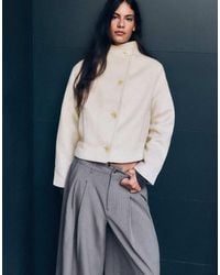 Bershka - Cropped Felt-effect Wrap Jacket - Lyst