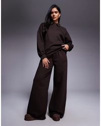 ASOS - Weekend Collective Heavyweight Wide Leg Trackies With Ski Club Graphic - Lyst