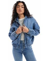 ONLY - Hooded Denim Jacket - Lyst