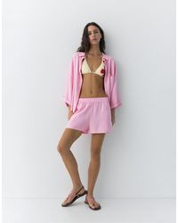 Pull&Bear - Short en lin mélangé - Lyst