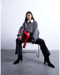 TOPSHOP - Oversized Scuba-Style Fabric Cinch Waist Sweat - Lyst