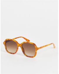 Mango Square 70s Sunglasses With Light Tortoiseshell Frame - Brown